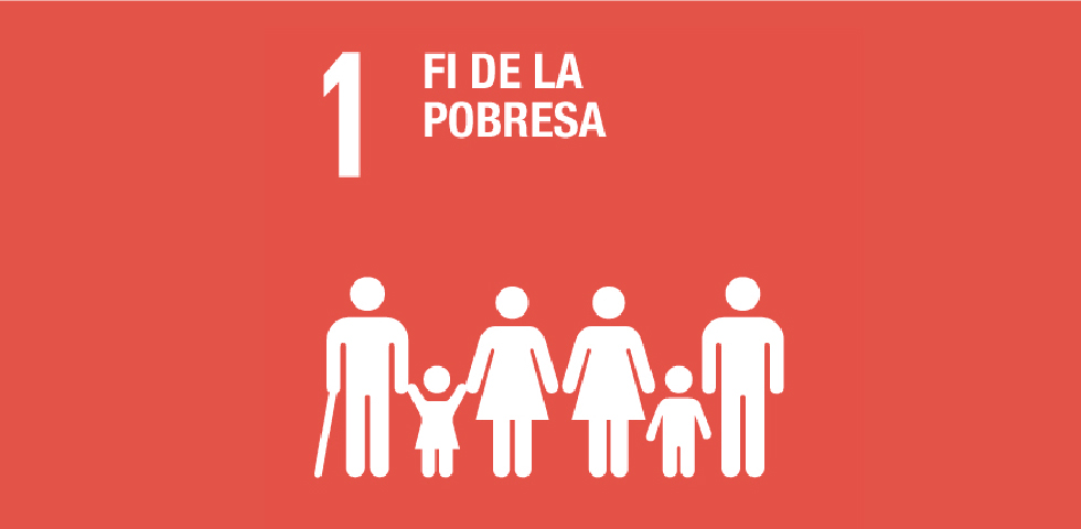 Imatge gràfica de l'ODS 1. Fi de la pobresa