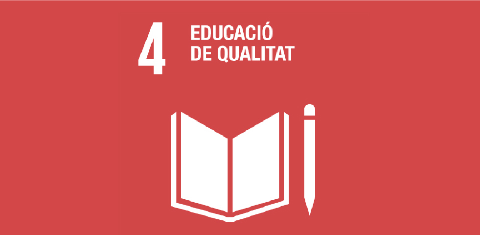 Imatge gràfica de l'ODS 4. Educació de Qualitat