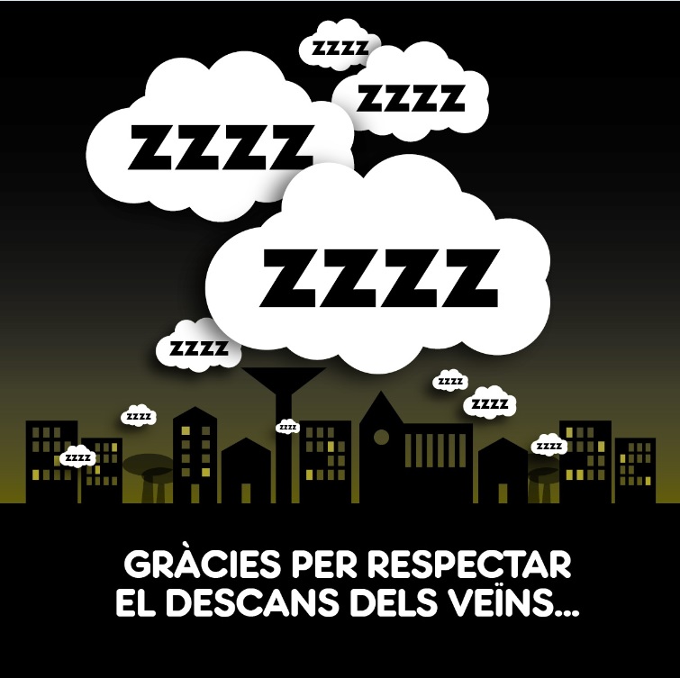 Imatge de la campanya "Gràcies per respectar el silenci dels veïns", 2014 