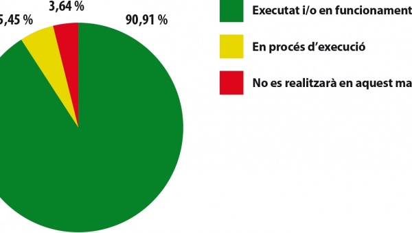 Nivell d'execució del PAM 2016-2019 (a desembre de 2018)