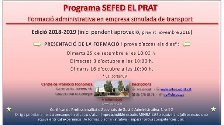 Calendari sessions informatives edició 2018-19