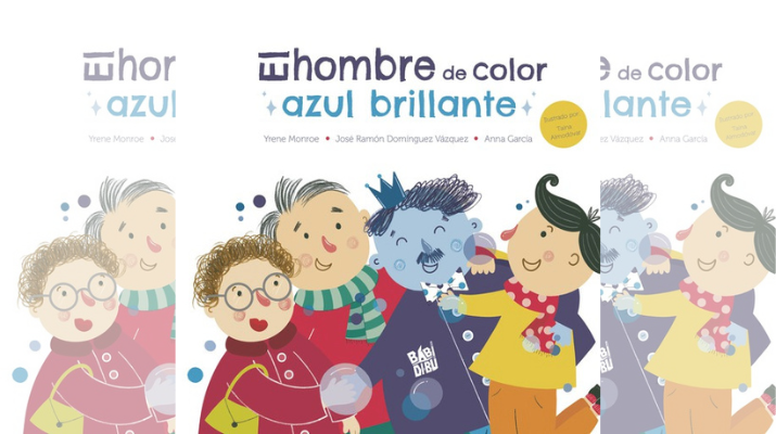 home de color blau brillant amb Anna Garcia