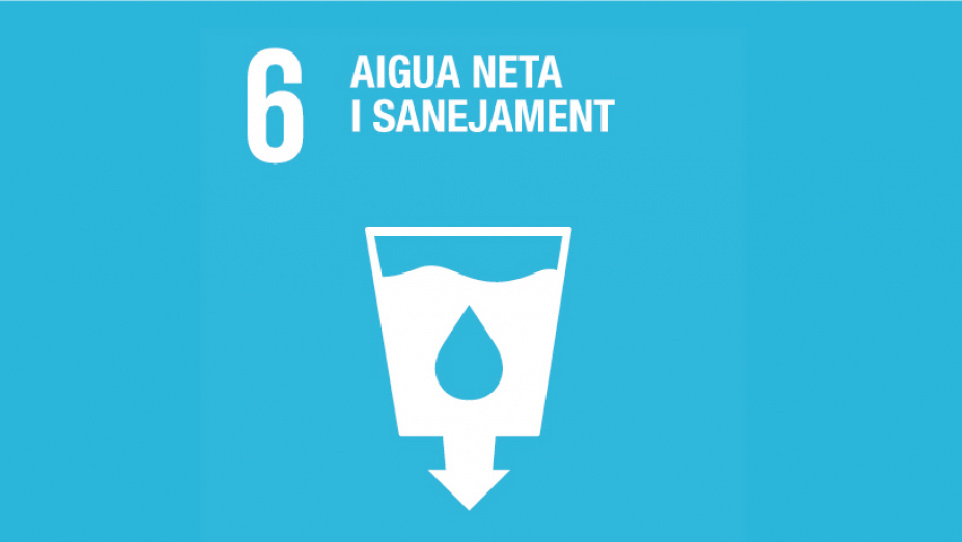 Imatge gràfica de l'ODS 6. Aigua Neta i Sanejament