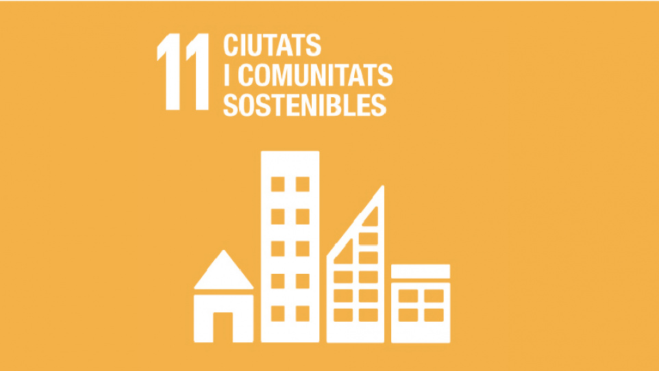 Imatge gràfica de l'ODS 11. Ciutats i Comunitats Sostenibles