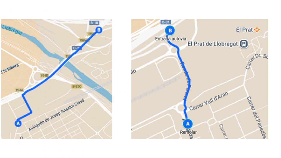 Si es vol evitar aquesta sortida, es pot accedir a la C-31 per la sortida de l’avinguda del Remolar o per la sortida del carrer de Nicolàs Maria Urgoiti i accedir a les rondes.