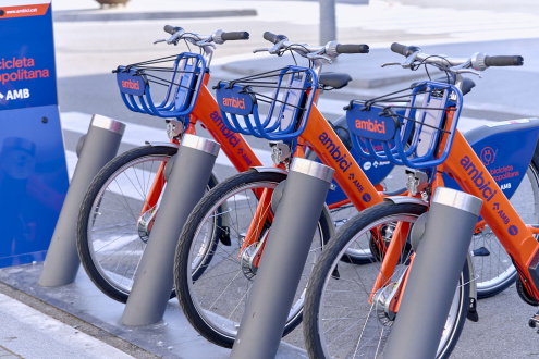 Estació de bicicletes elèctriques al Prat