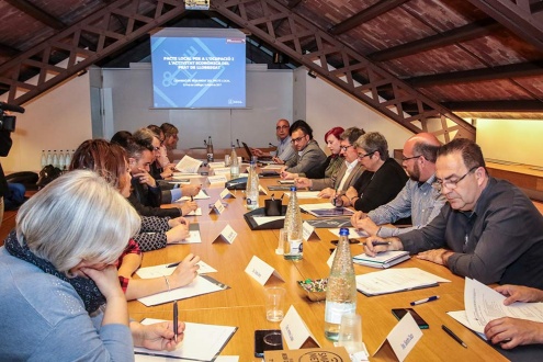 Reunió de la Comissió de Seguiment del Pacte Local per a l'Ocupació i l'Activitat Econòmica del Prat.