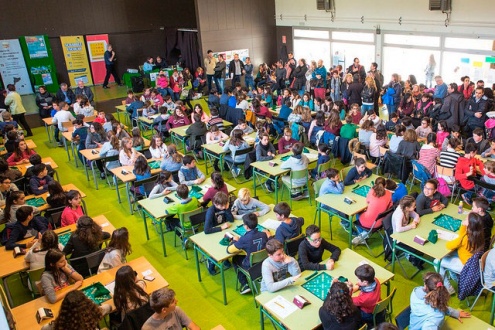 Aspecte de l'Escola del Parc durant la disputa de les finals.