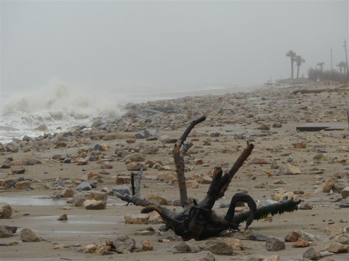 Efectes del temporal Glòria a la platja del Prat