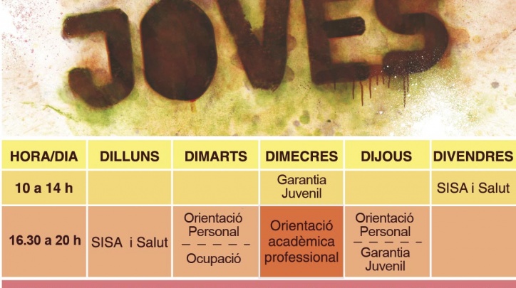 Horaris i continguts de les Assessories Joves del Lloro.