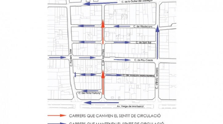 Canvi sentit Carrer Sant Pere
