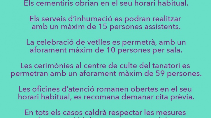 Vetlles enterraments cementiri el Prat