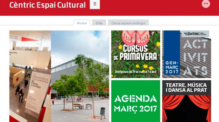 Aspecte de la nova web del Cèntric.