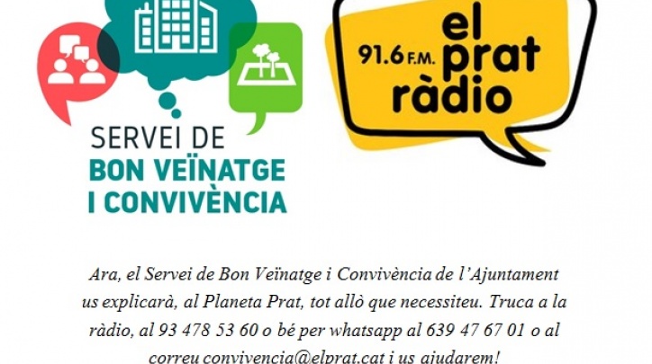 Baner informatiu sobre el Servei de Convivència a PlanetaPrat