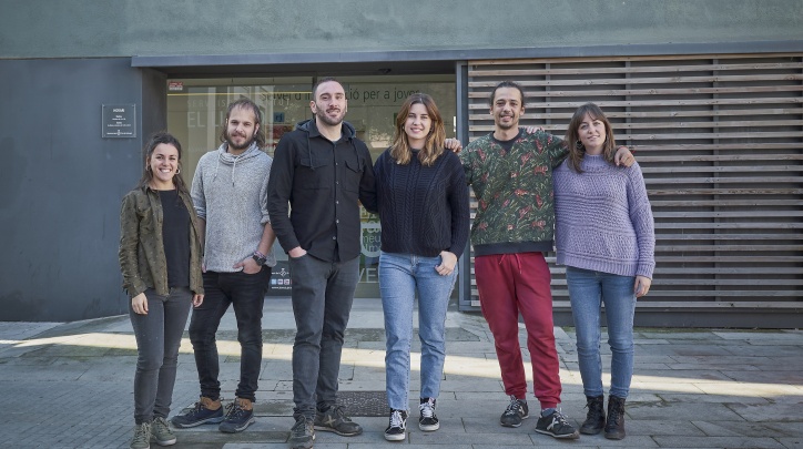 Imatge de l'equip del projecte medi obert amb joves de la ciutat, 2018