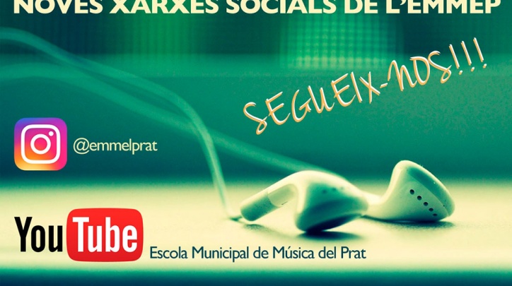 Nous perfils d'Instagram i Youtube de l'Escola Municipal de Música.