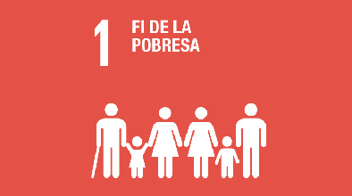 Imatge gràfica de l'ODS 1. Fi de la pobresa