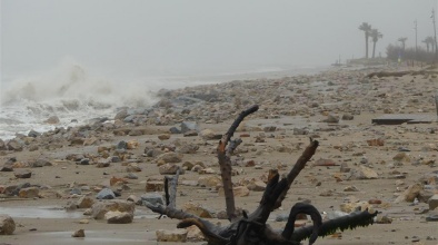 Efectes del temporal Glòria a la platja del Prat