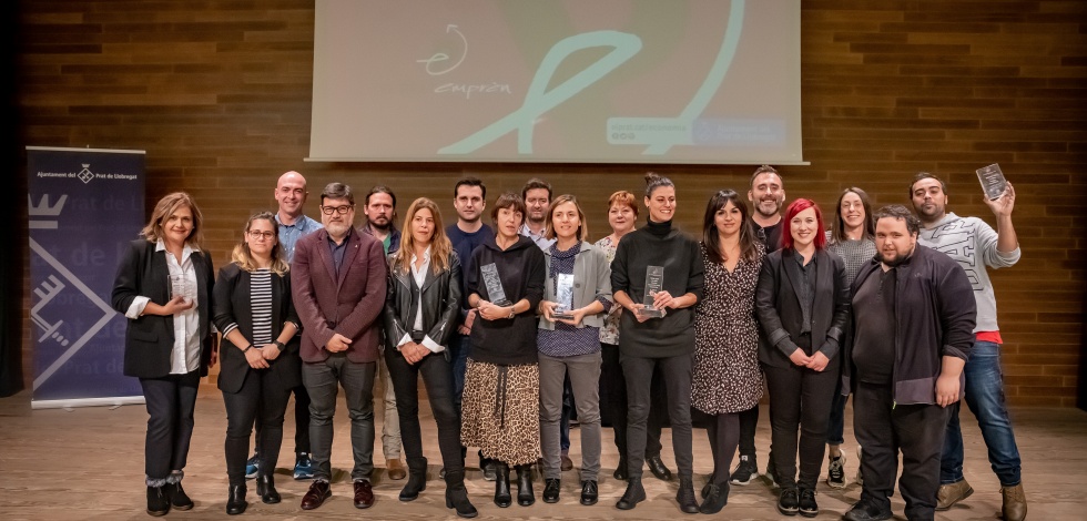 Persones guanyadores i amb mencions especials als premis El Prat Emprèn 2019