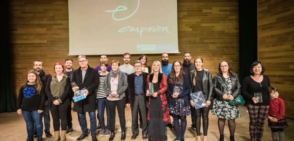 Premiats i nominats a l'edició de 2018 dels guardons El Prat Emprèn